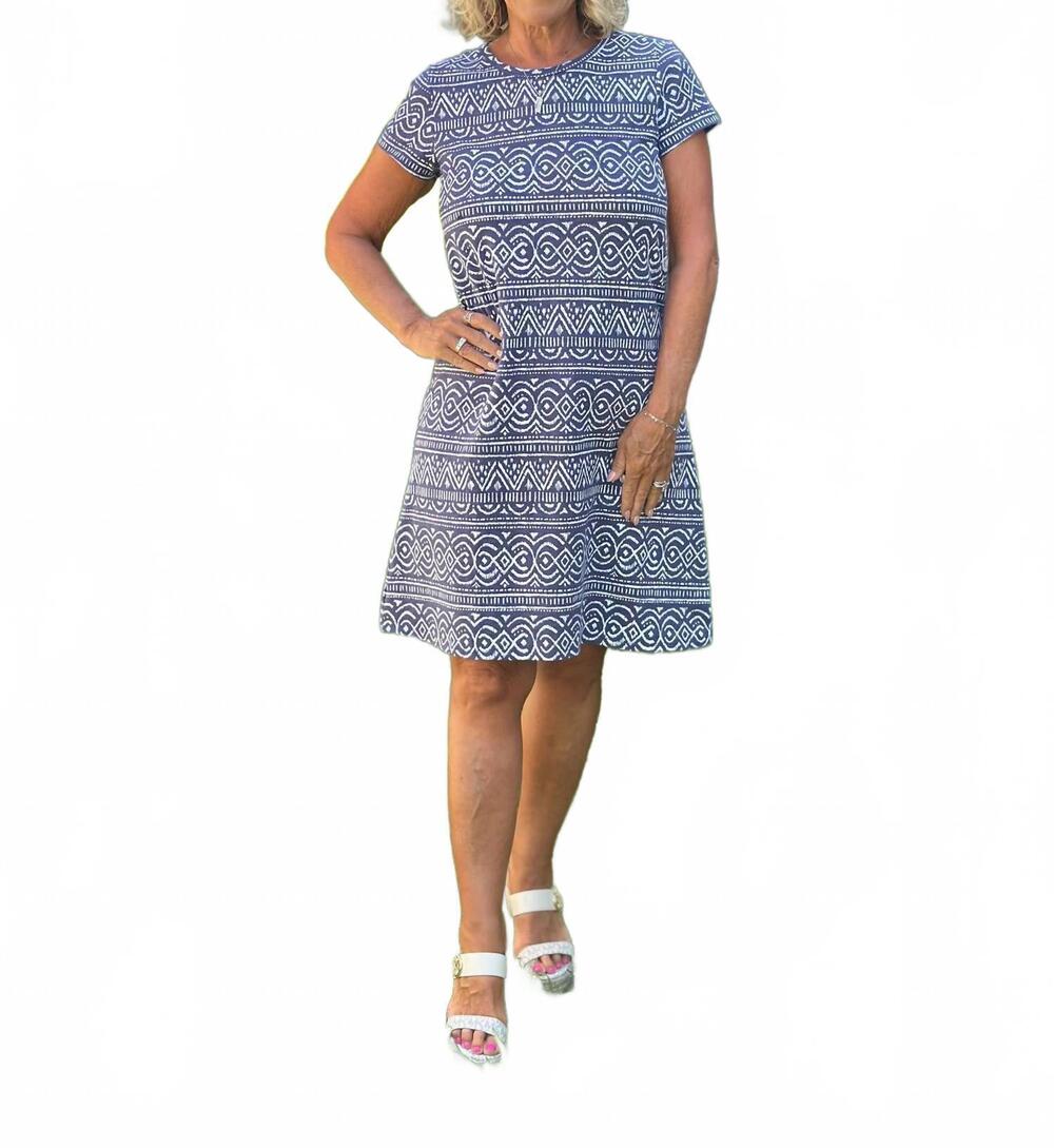 NEW HATLEY cici a-line mini dress in abstract lines